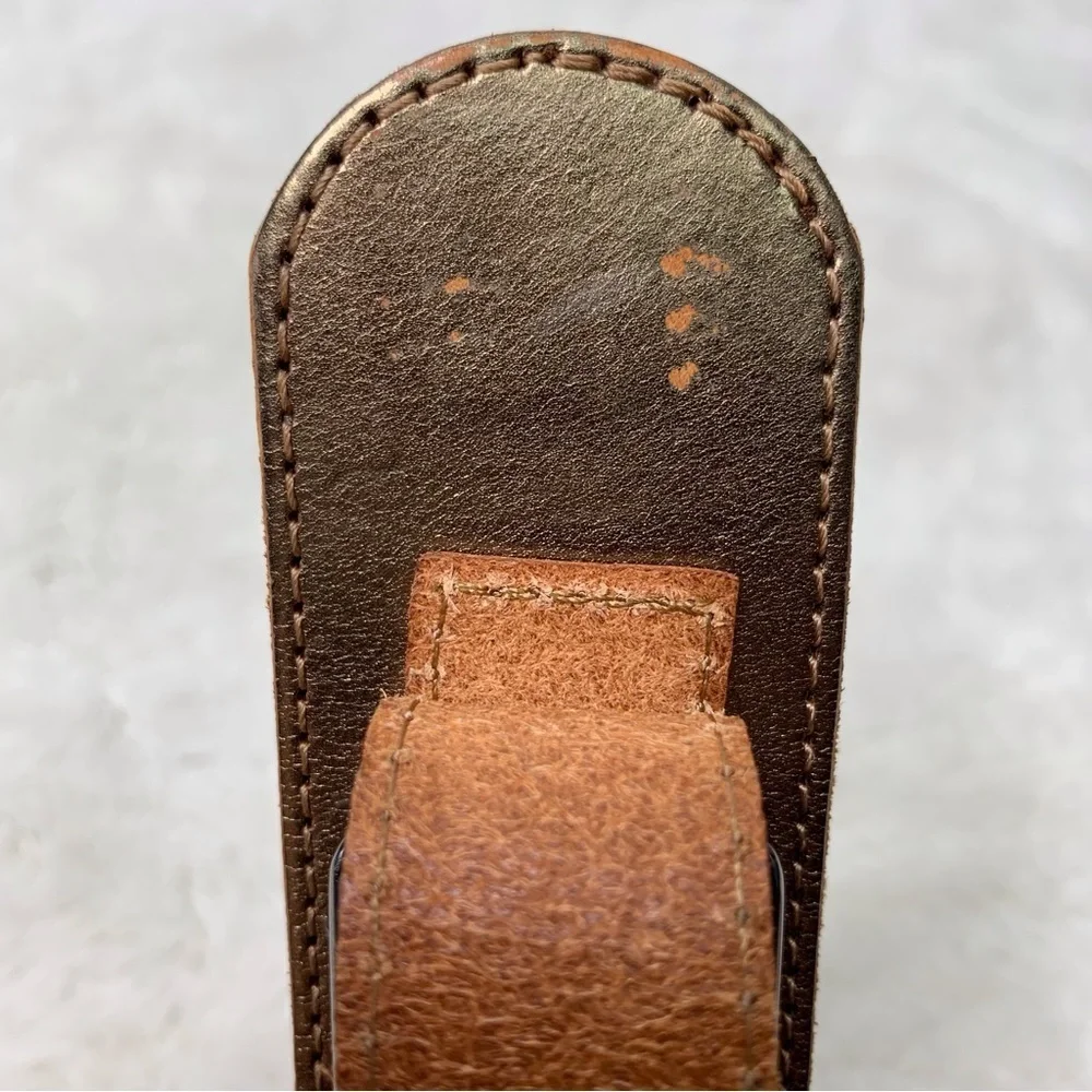 J.Jill Women's Genuine Leather Gold Belt Size Small